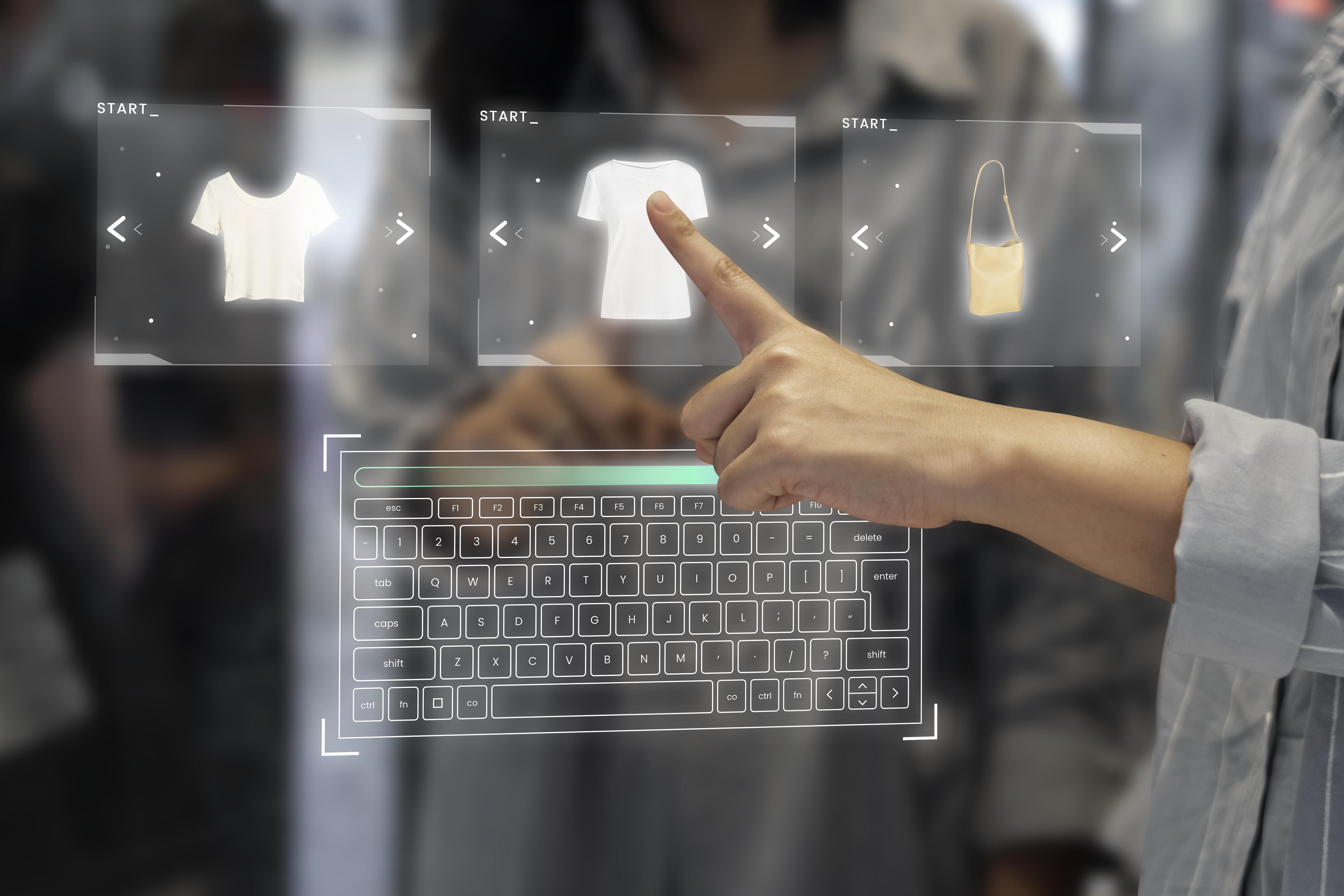 Illustration of an analytics dashboard showing e commerce data